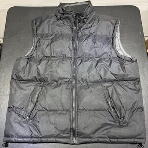 Us Polo Assn Size XL Mens Full‎ Zip Up Puffer Vest Pocket Black RN# 110079